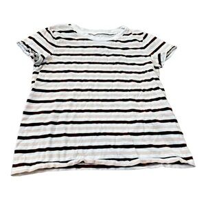Madewell Women’s Short Sleeve T-Shirt, Striped Pink Brown, Size XS